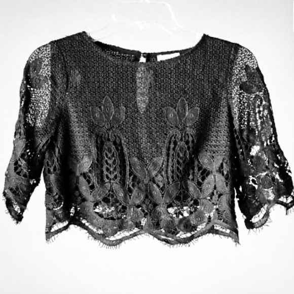 NWOT! Miguelina BLACK Crochet Lou Top, Size M - Picture 3 of 9